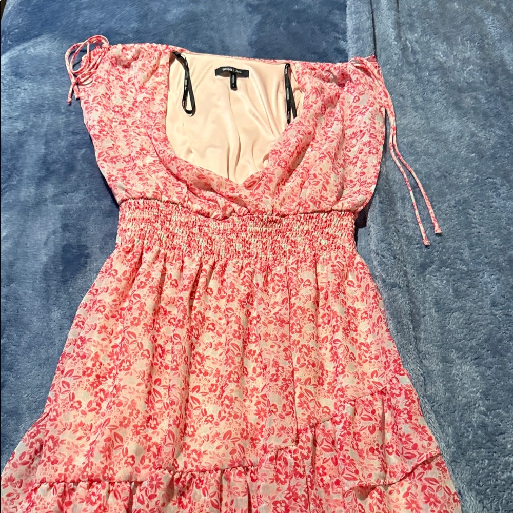 BCBG Pink and Cream Floral Dress